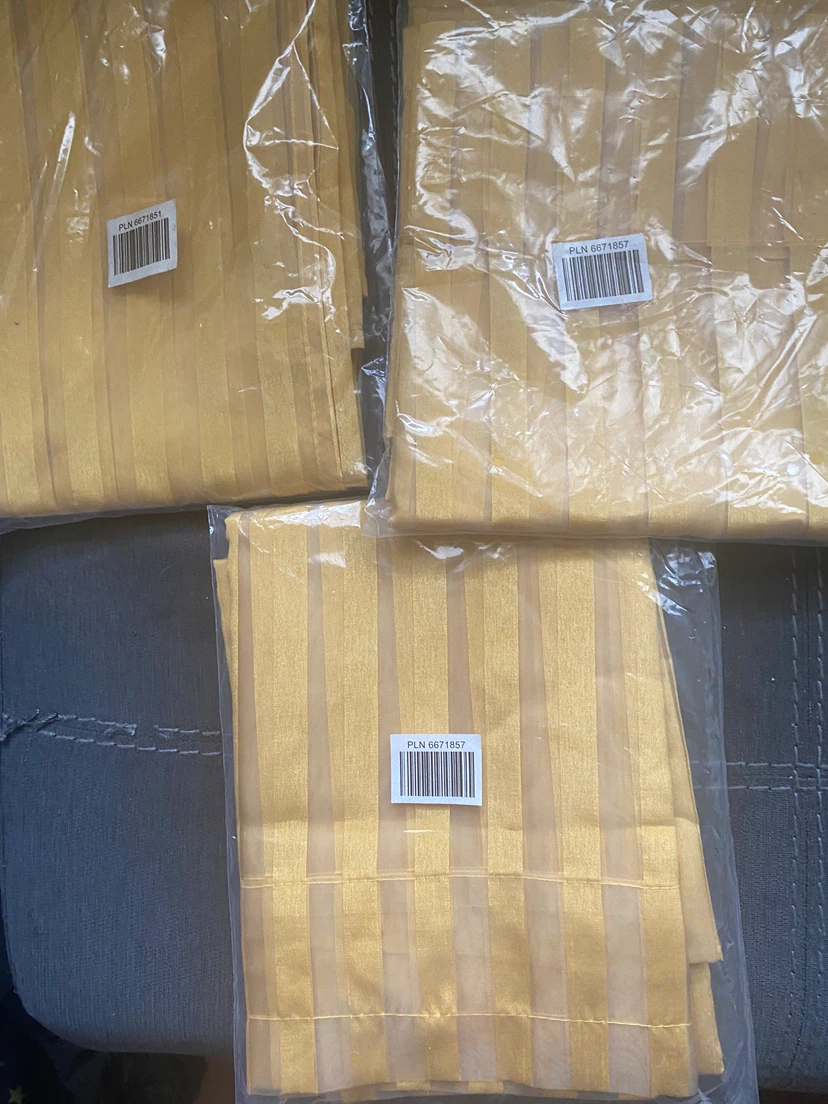 Gold Striped Curtains (Set of 3) - photo 3