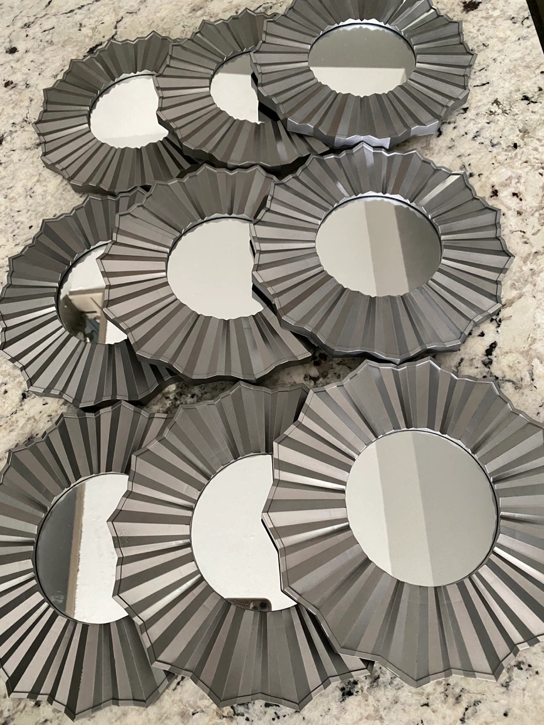 Set of 9 Round Mid-Century Style Modern Home Décor Mirrors - photo 2