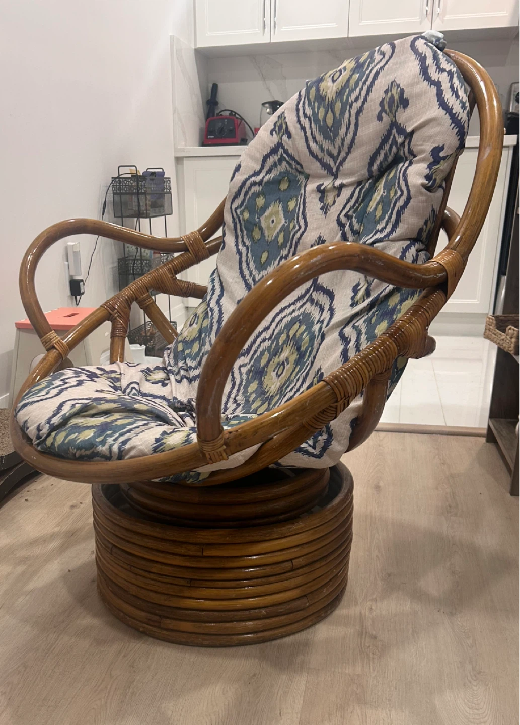 Papasan chair with cushion