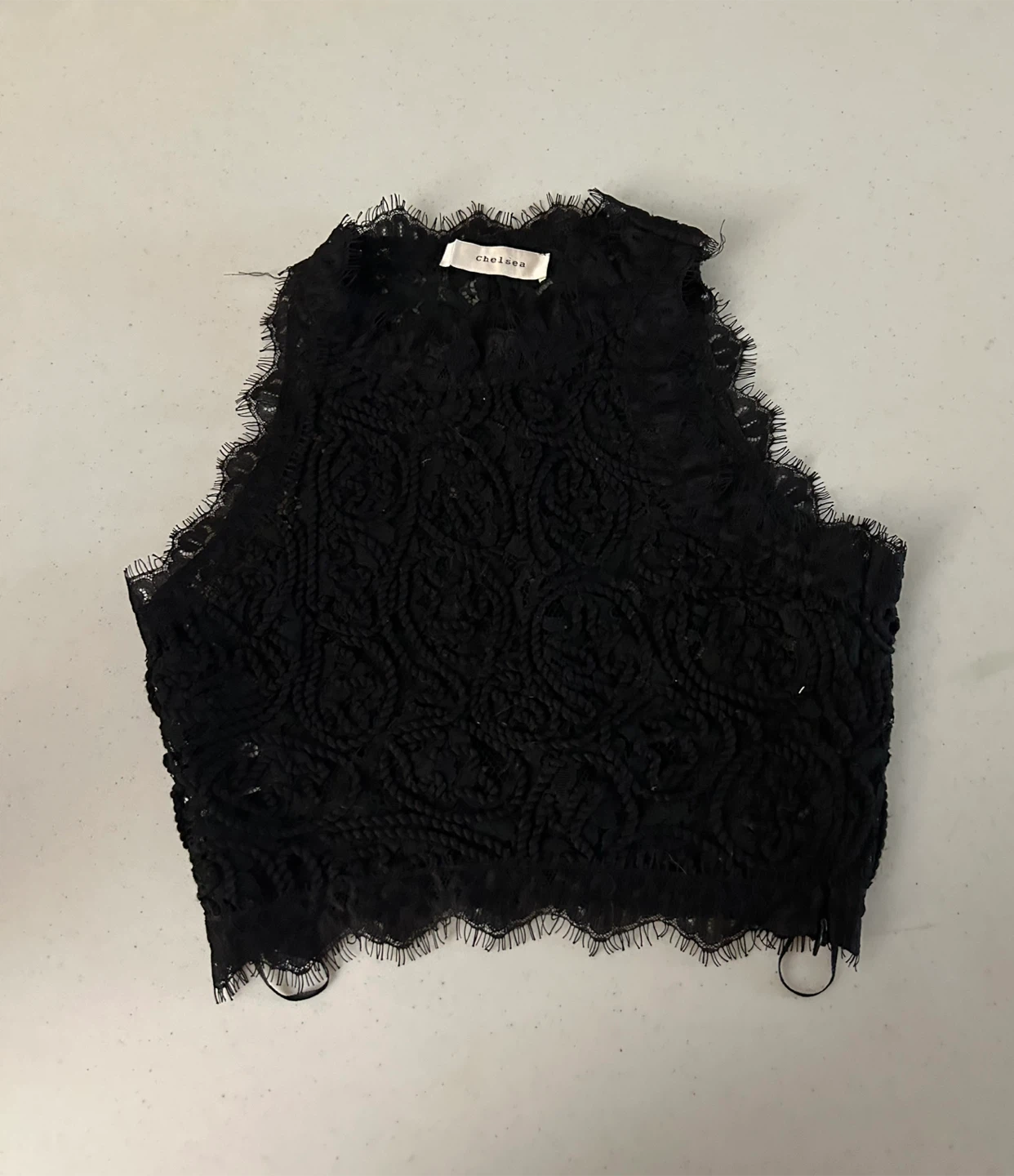Cute Chelsea Black Lace Crop Top {Small}