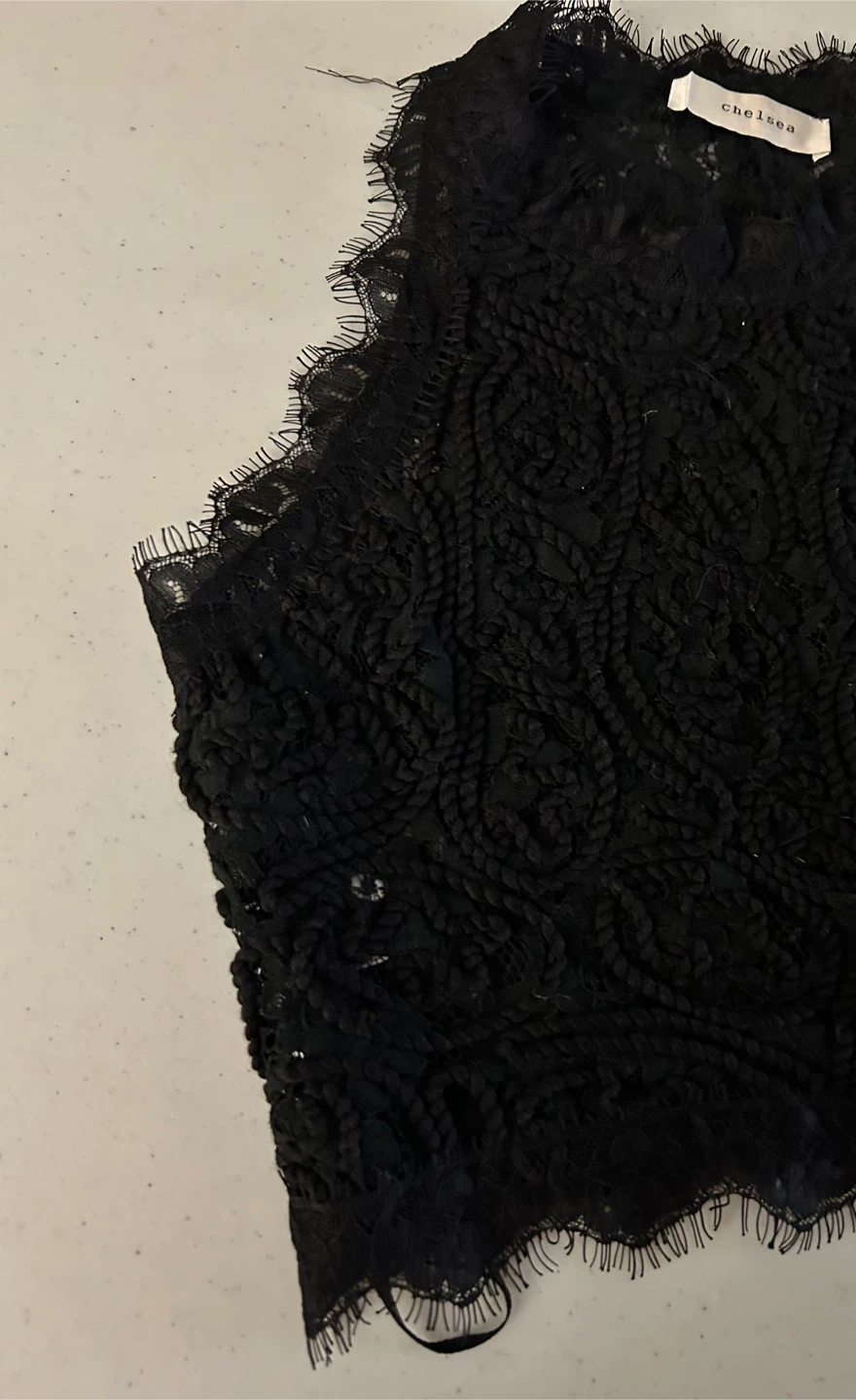 Cute Chelsea Black Lace Crop Top {Small} - photo 3