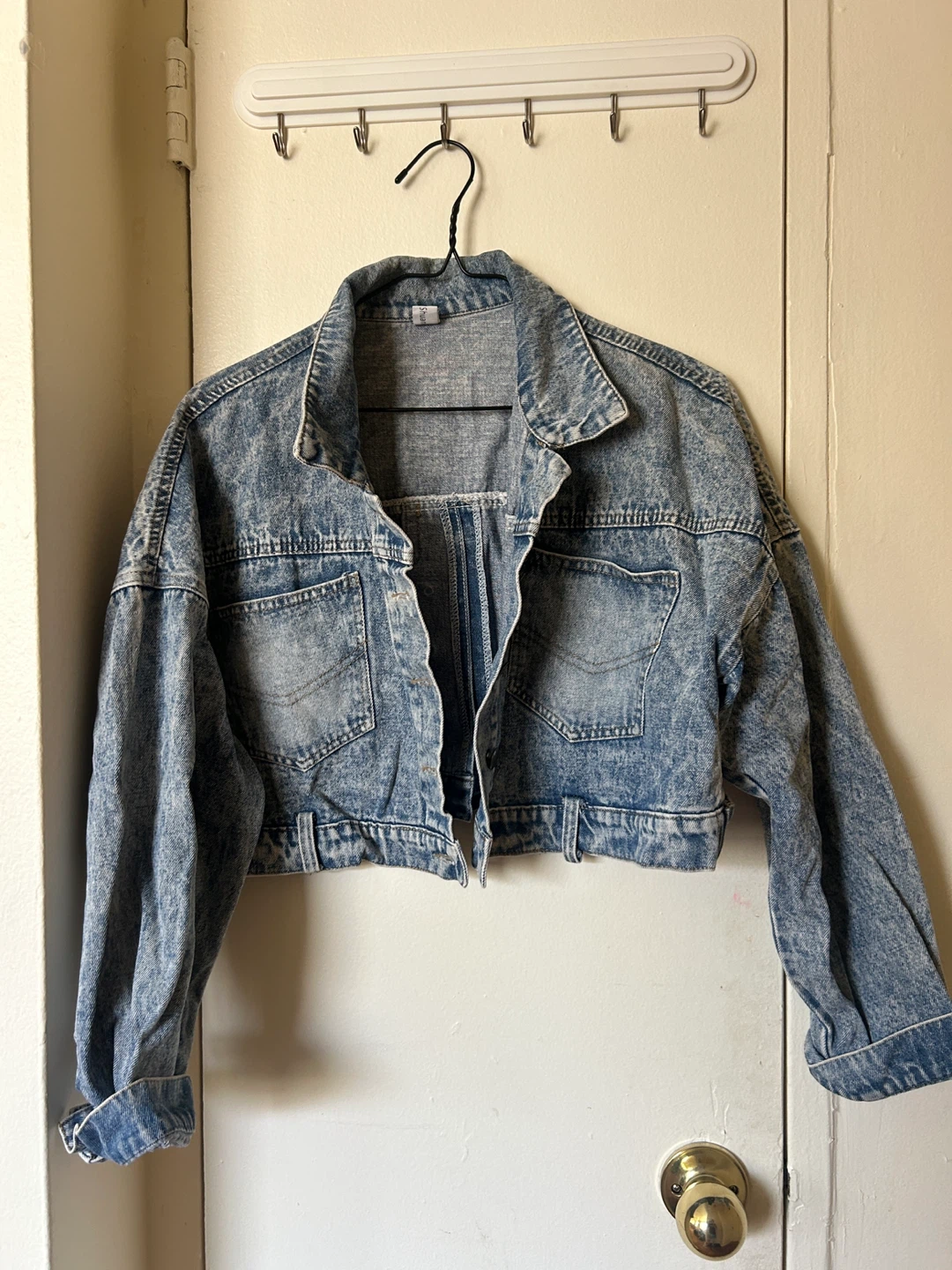 Washed Denim Cropped Jacket