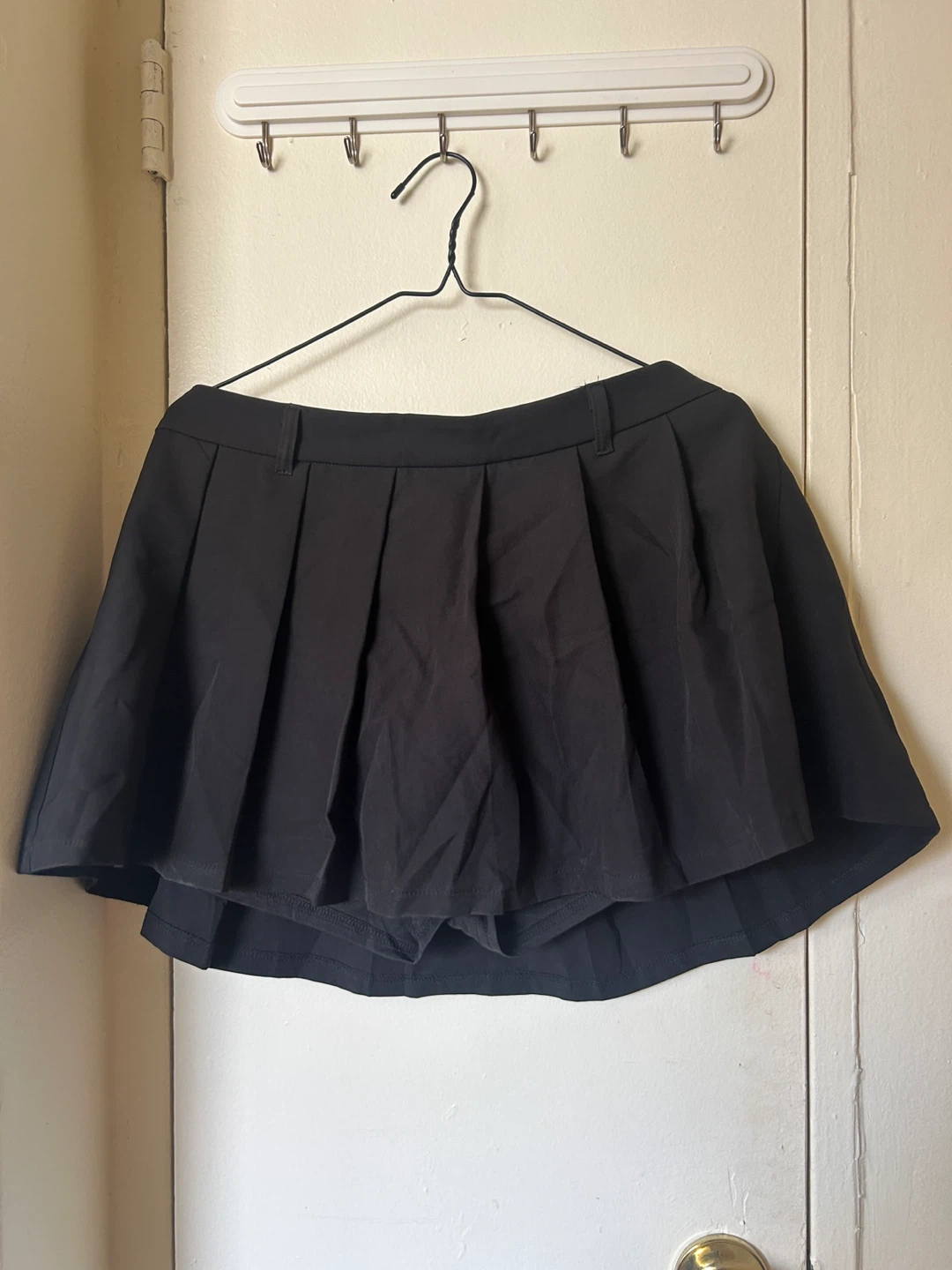 Black Pleated Skirt with Built-in Shorts