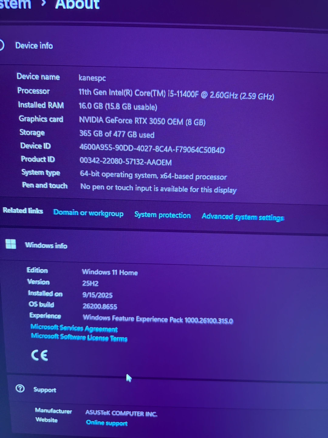 Gaming pc ASUS ROG G15CK / G10 series