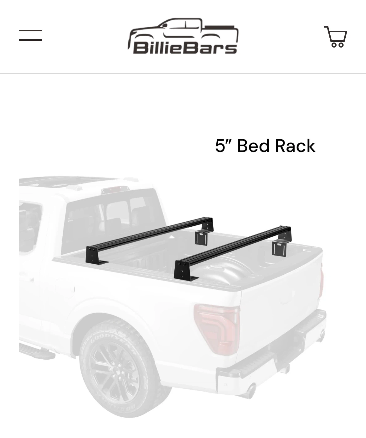 BillieBars 5” Toyota Tacoma Truck Bed Rack and Brackets - photo 4