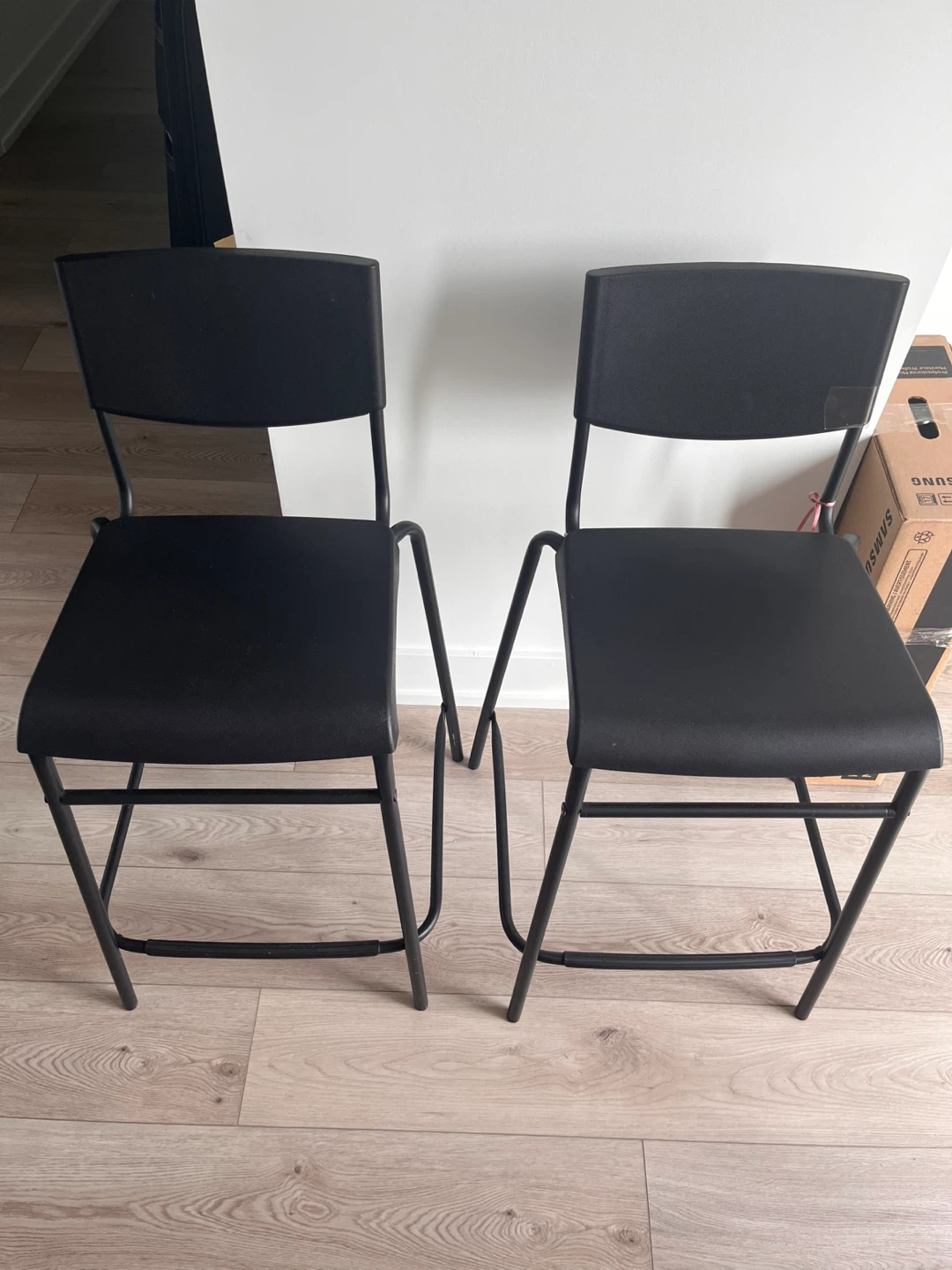 Set of 2 Ikea Black Bar Stools