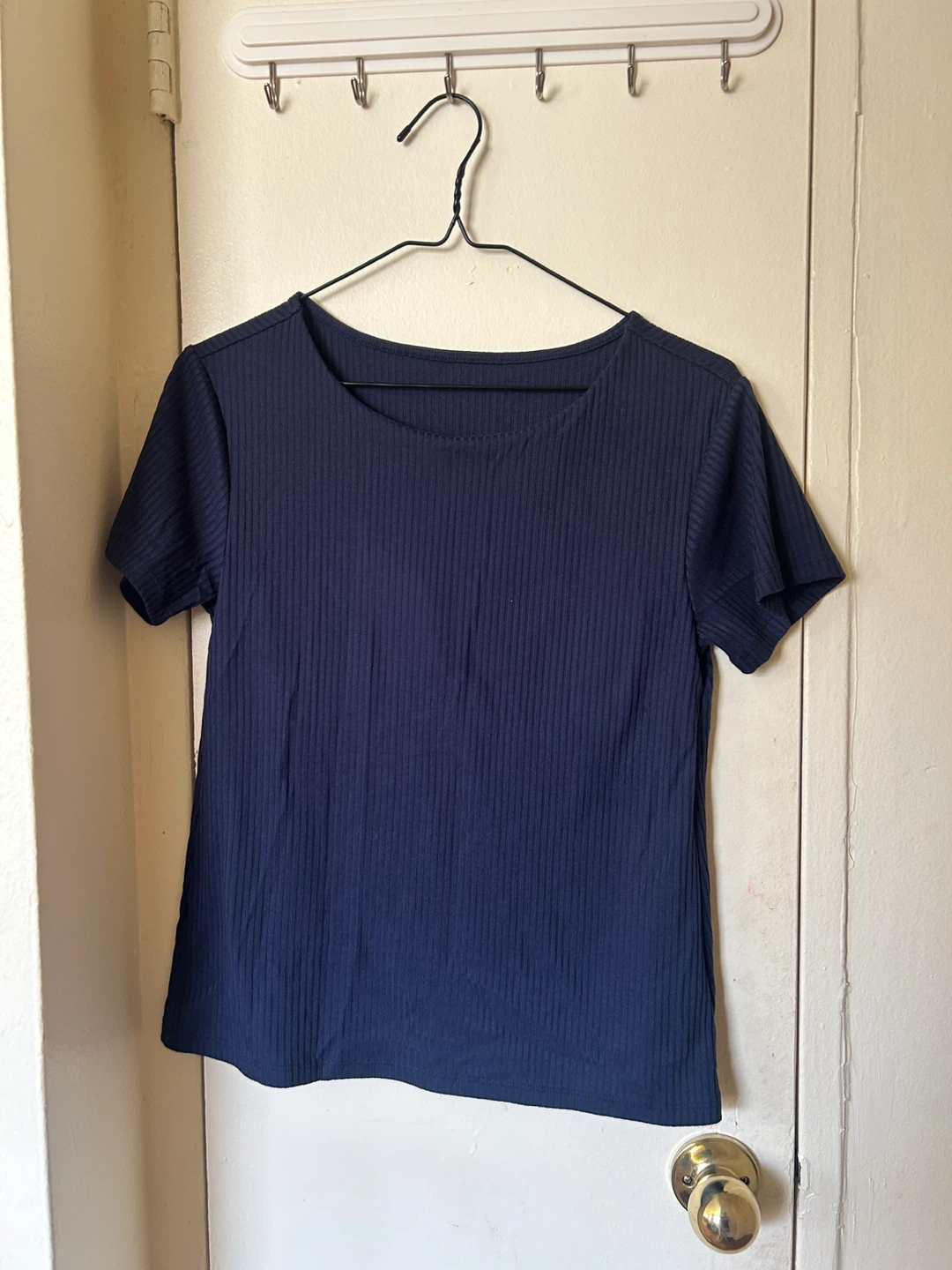 Navy Blue Ribbed T-Shirt