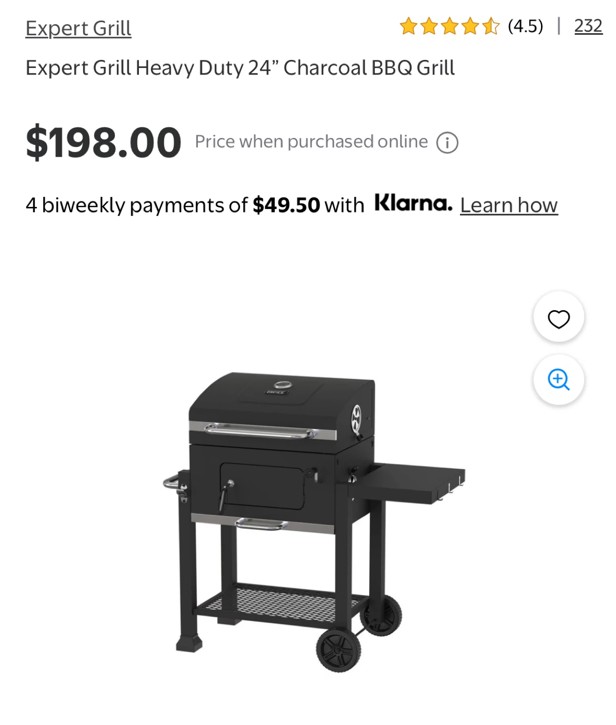 Expert Grill Heavy Duty 24" Charcoal BBQ Grill