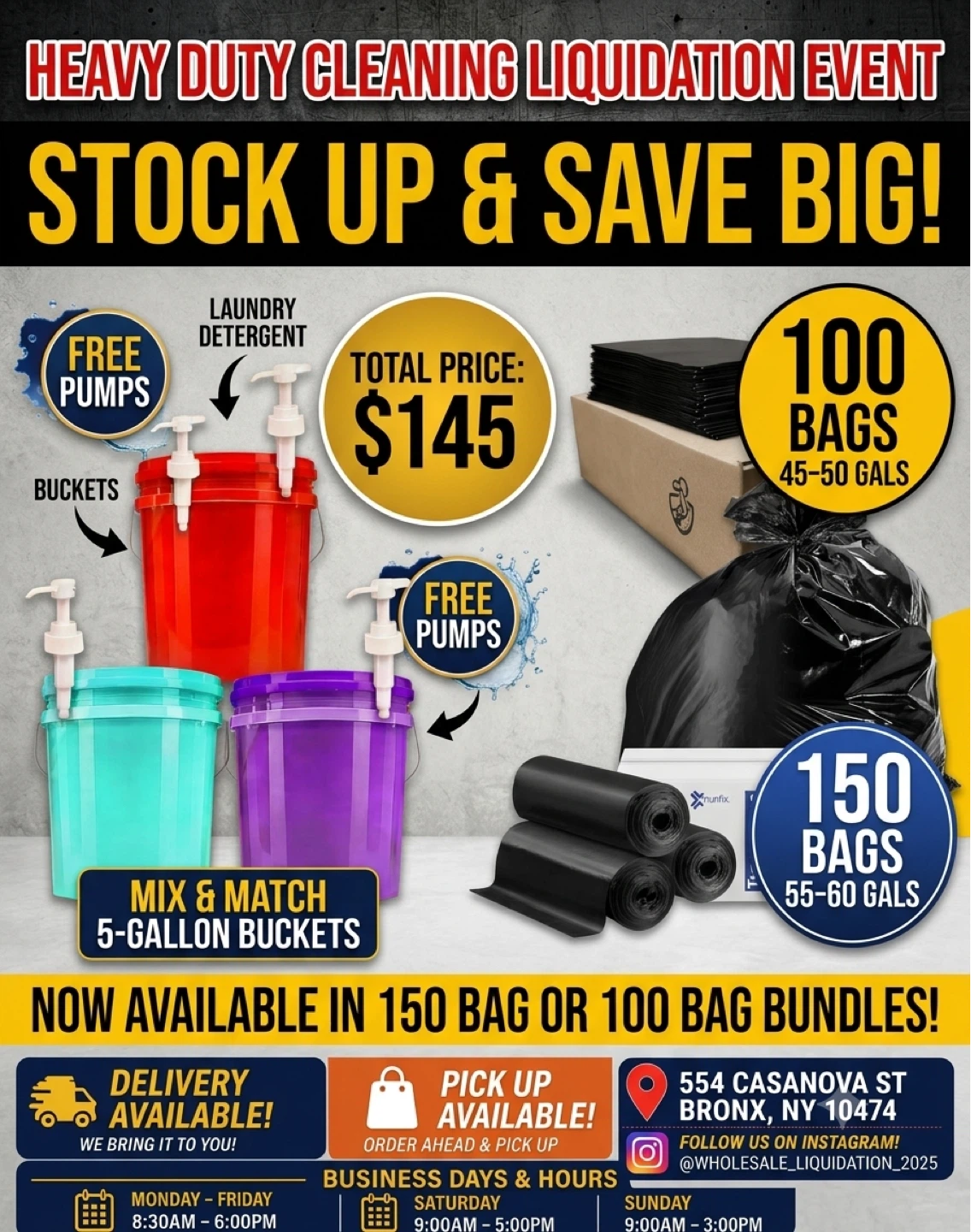 Trash Bags & 5-Gallon Buckets Bundle