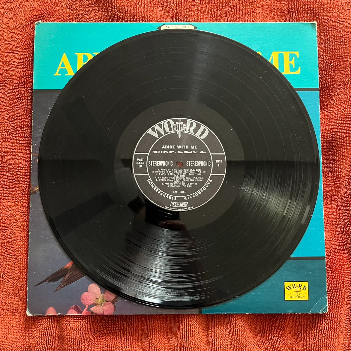 Fred Lowery Abide With Me The Blind Whistler Vinyl Record - photo 2