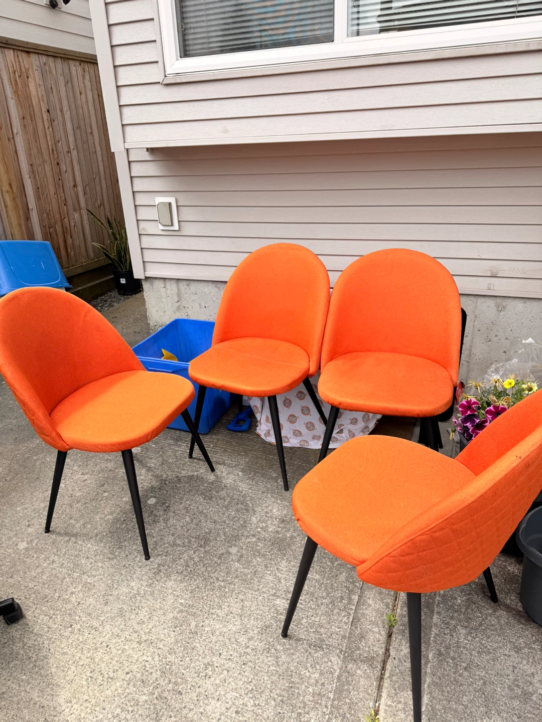 Free 4 orange dining chairs