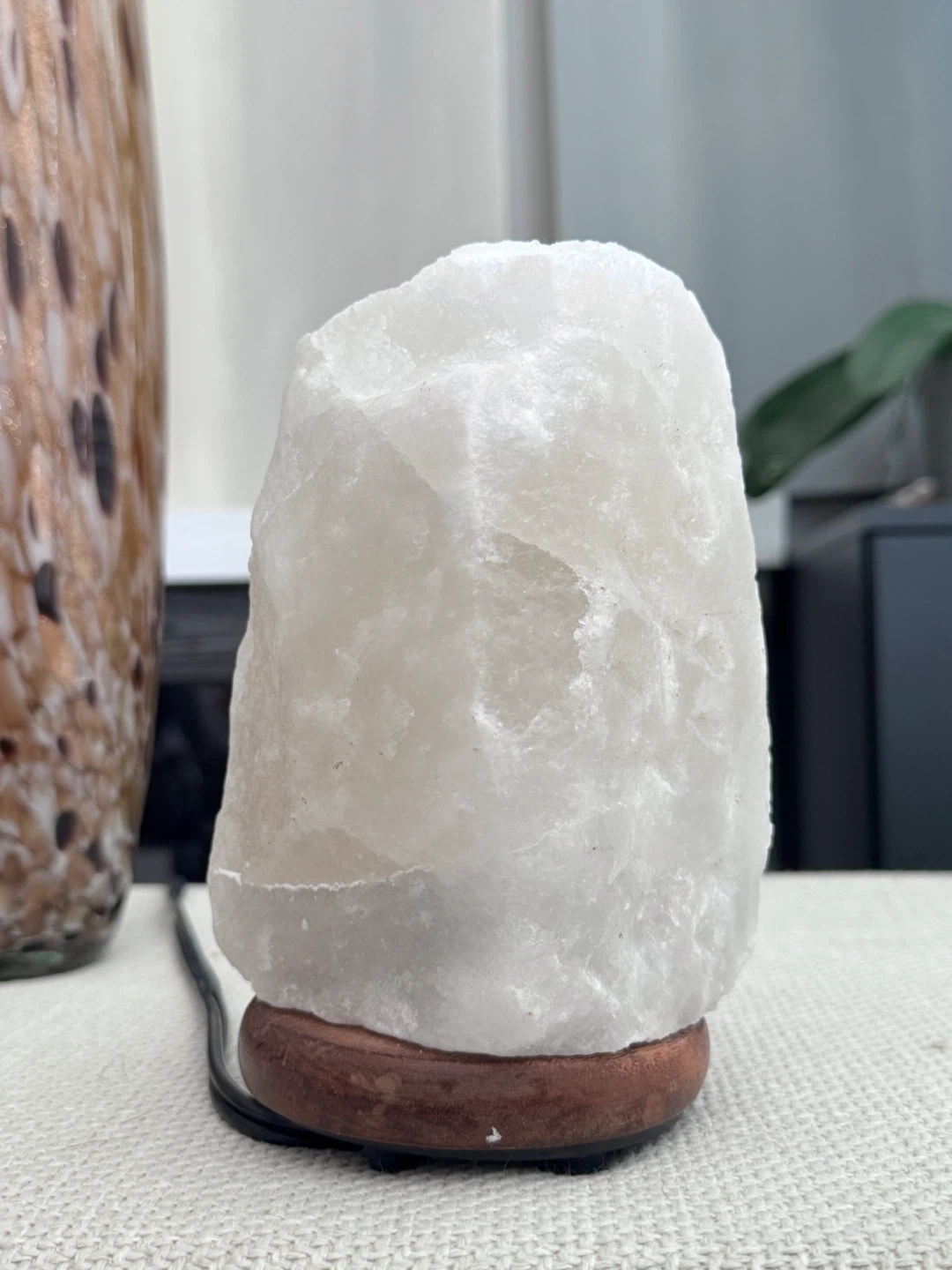 Himalayan White Salt Crystal Lamp NATURAL White Rock Salt
