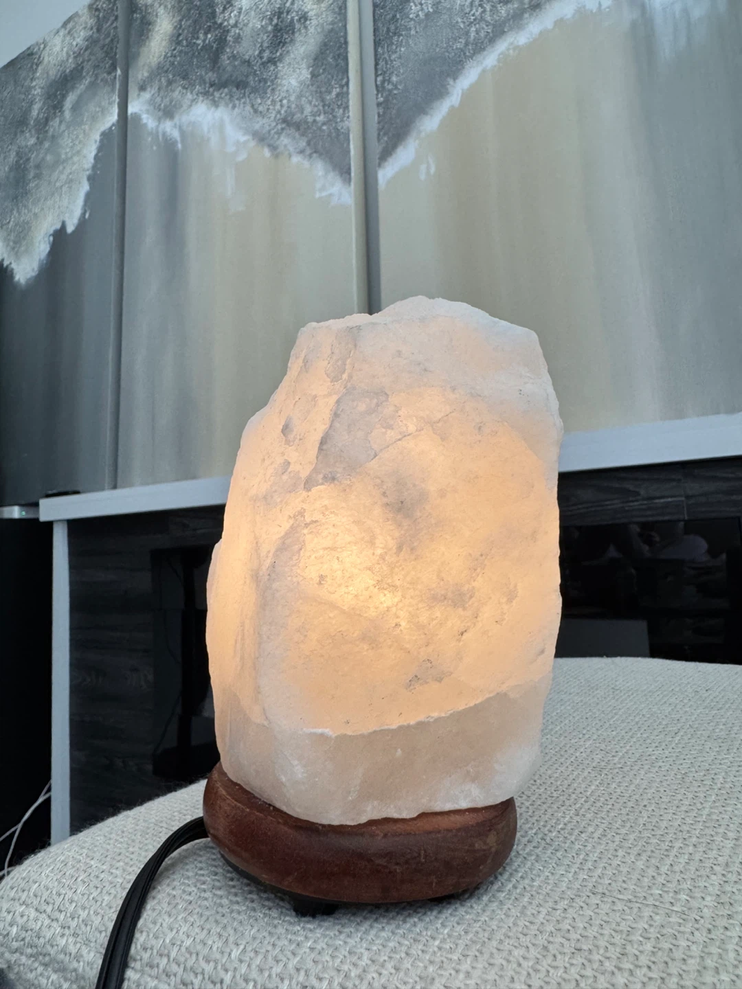 Himalayan White Salt Crystal Lamp NATURAL White Rock Salt - photo 2