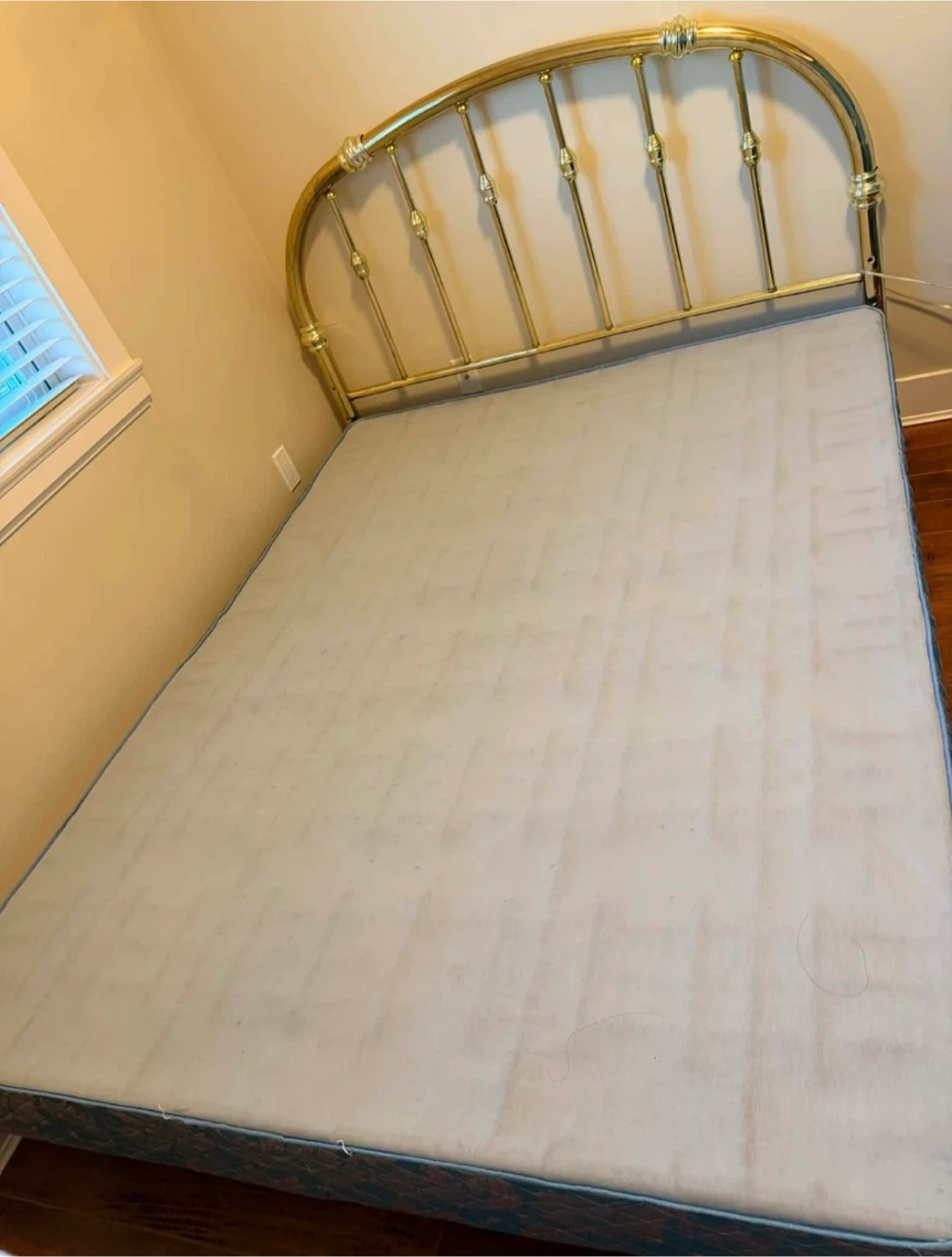 Brass Bed Frame with box spring (queen size)