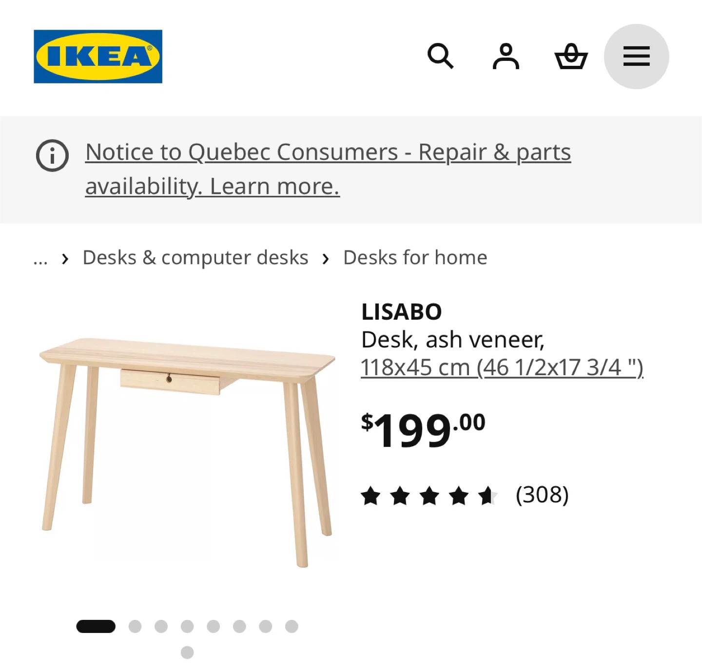 IKEA lisabo desk - photo 2