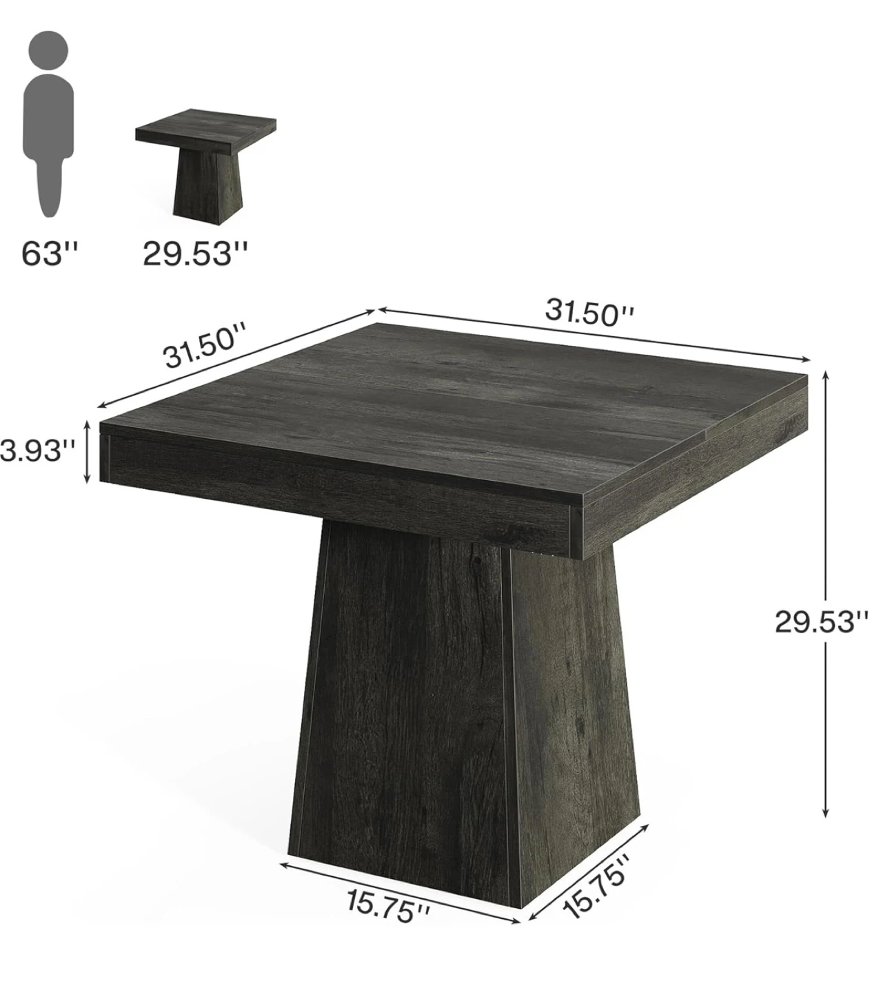 Brand new Tribesigns Square Pedestal Dining Table - photo 3