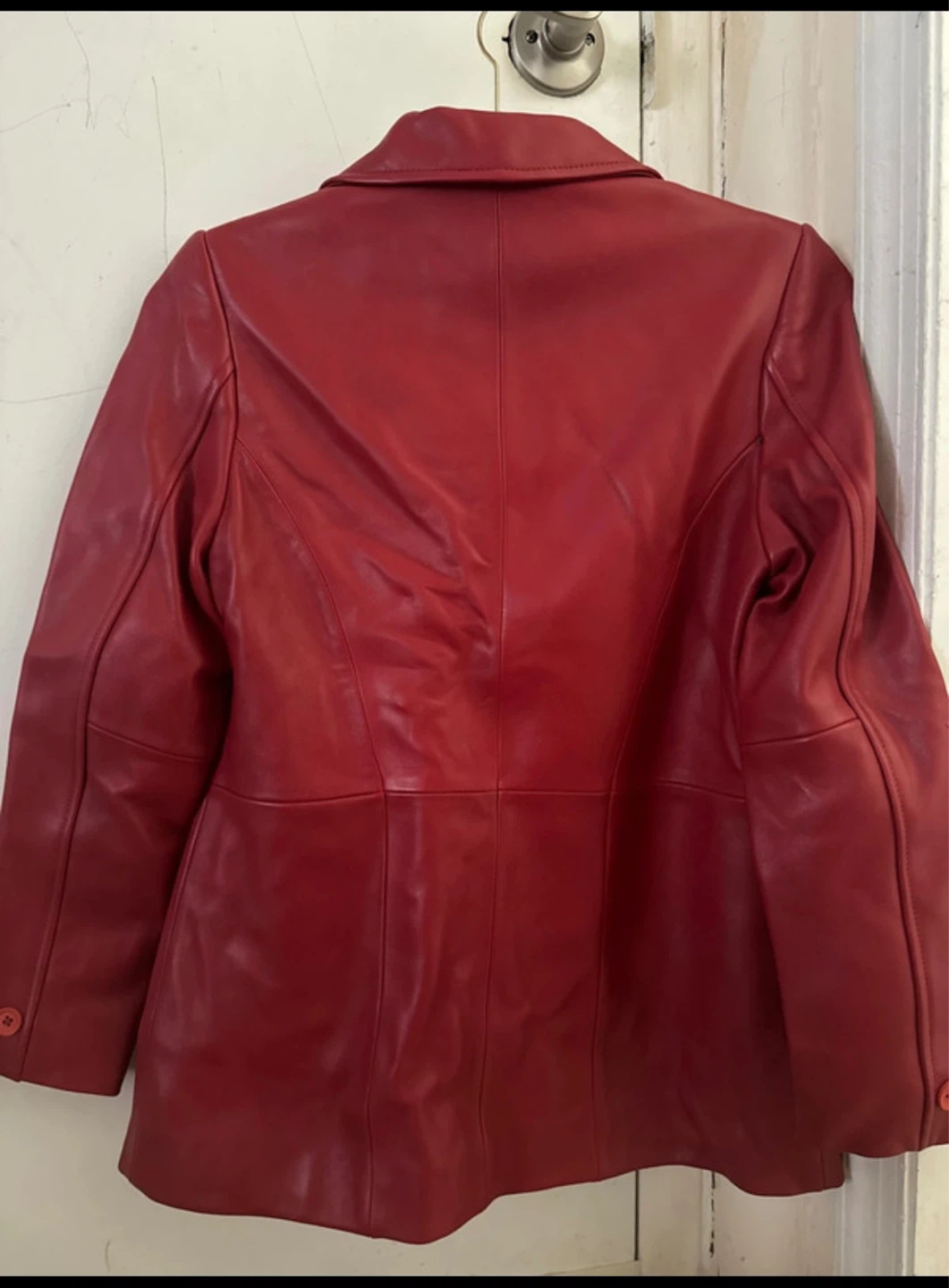 Nordstrom Red Leather Blazer Jacket Petite XS - photo 3