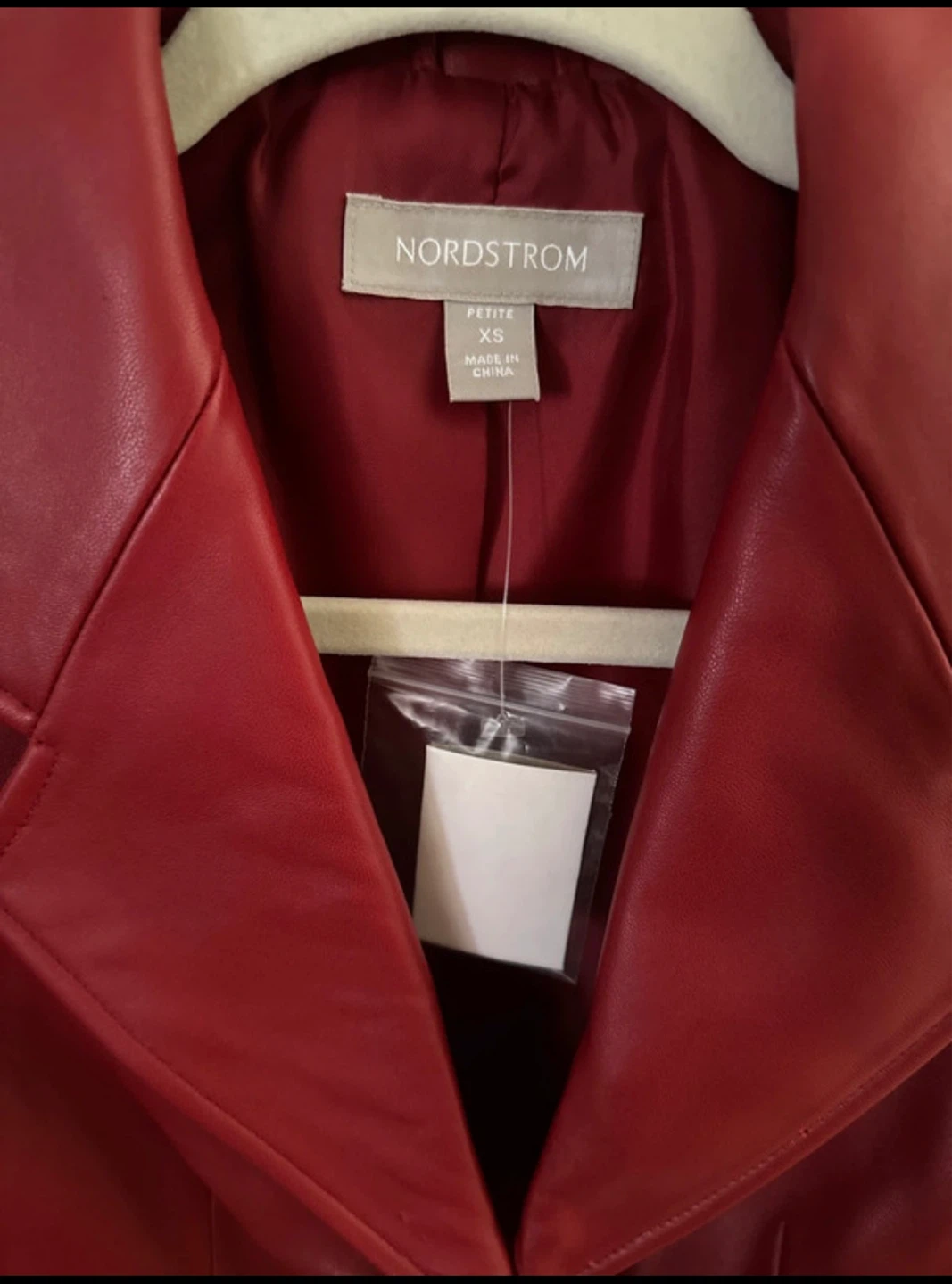 Nordstrom Red Leather Blazer Jacket Petite XS - photo 2