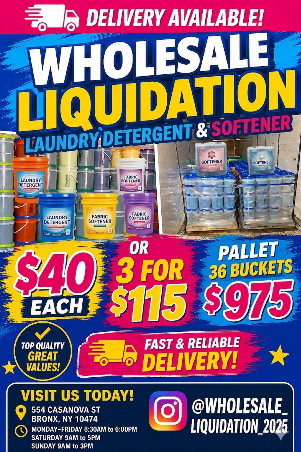 Wholesale Laundry Detergent & Softener Liquidation