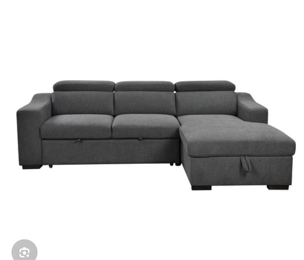 Grey Sectional Sofa with Storage