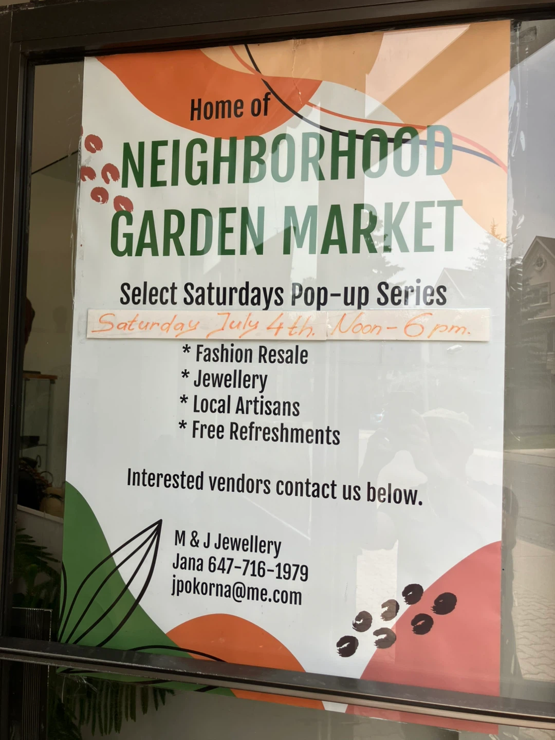 Yard sale and community market.