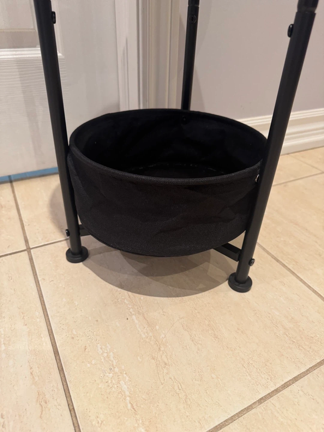 Black 3-Tier Round Side Table with Storage Basket - photo 4