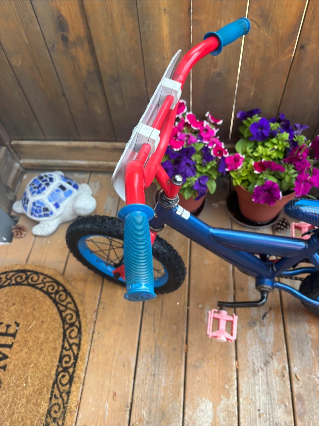 Blue and Red Kids Bike with Training Wheels - photo 5