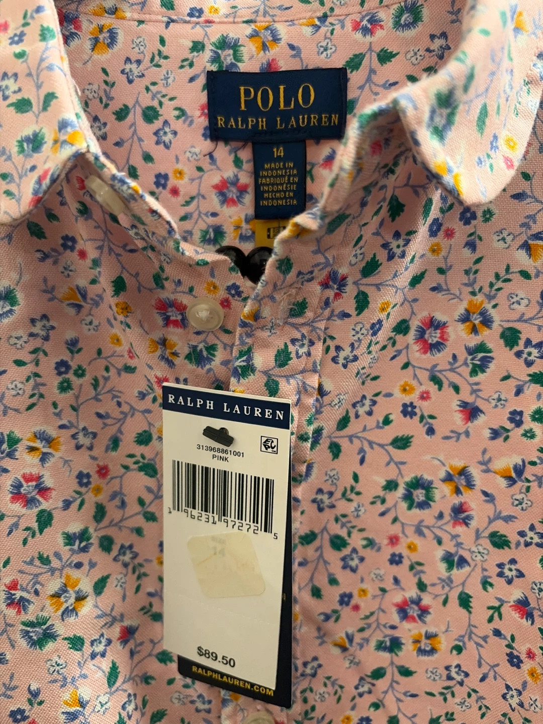 Polo Ralph Lauren Pink Floral Dress Size 14 Youth - photo 3