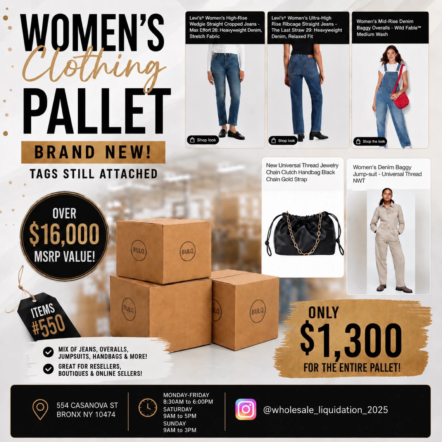 Brand New Women's Clothing Pallet - 550 Items