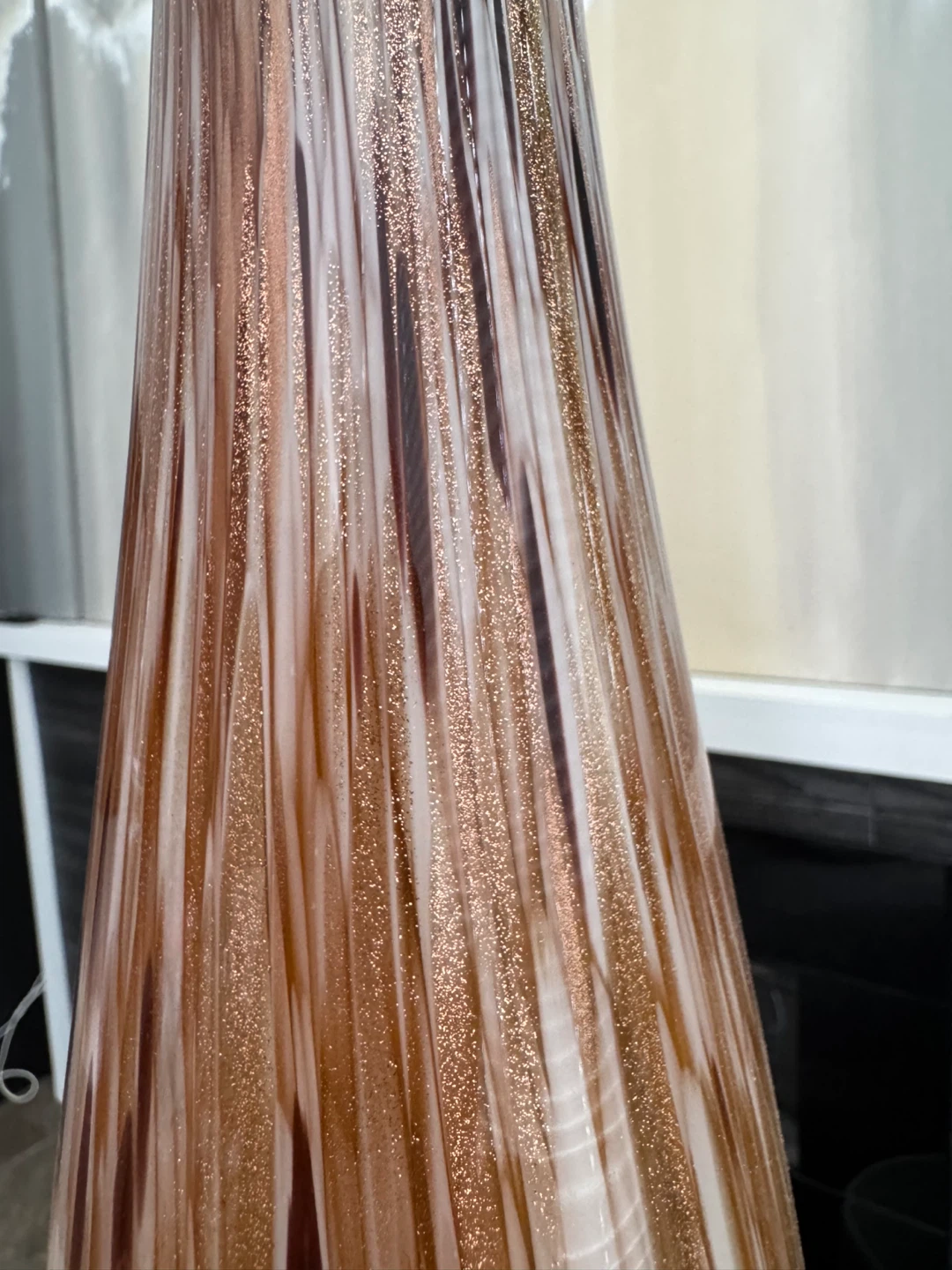 Glass Vase in the style of Murano brown /Gold flecks - photo 2