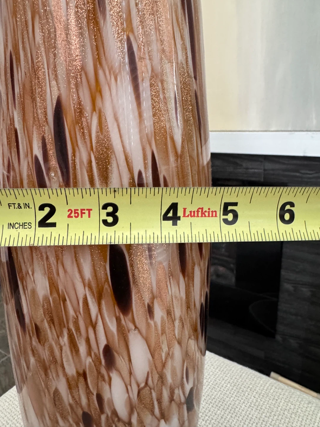 Glass Vase in the style of Murano brown /Gold flecks - photo 5