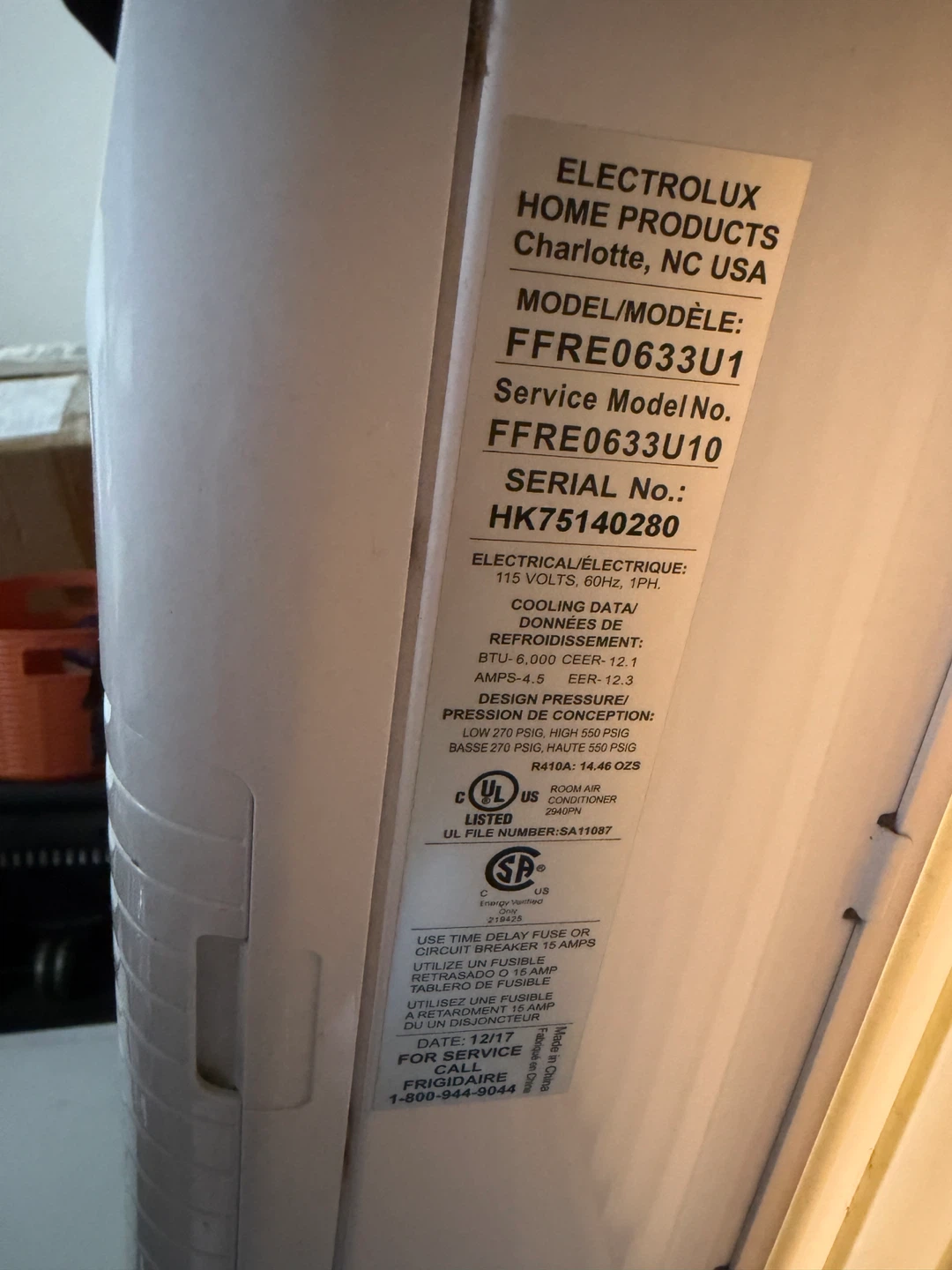 Frigidaire Window Air Conditioner BTU 6000 - photo 2