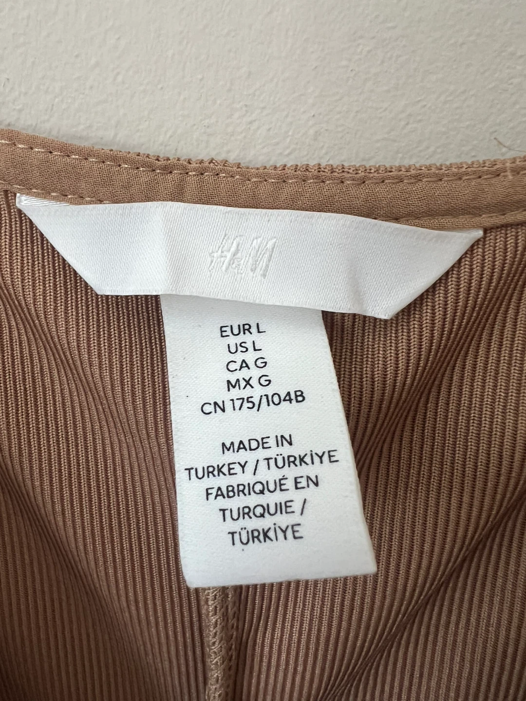 H&M Ruched Bodycon Dress - Brown - Size L - photo 2