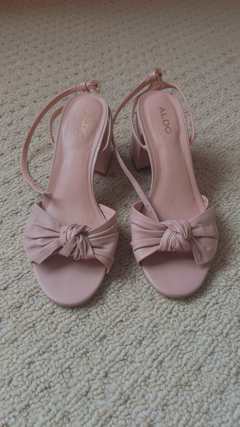 ALDO Pink Bow Block Heels