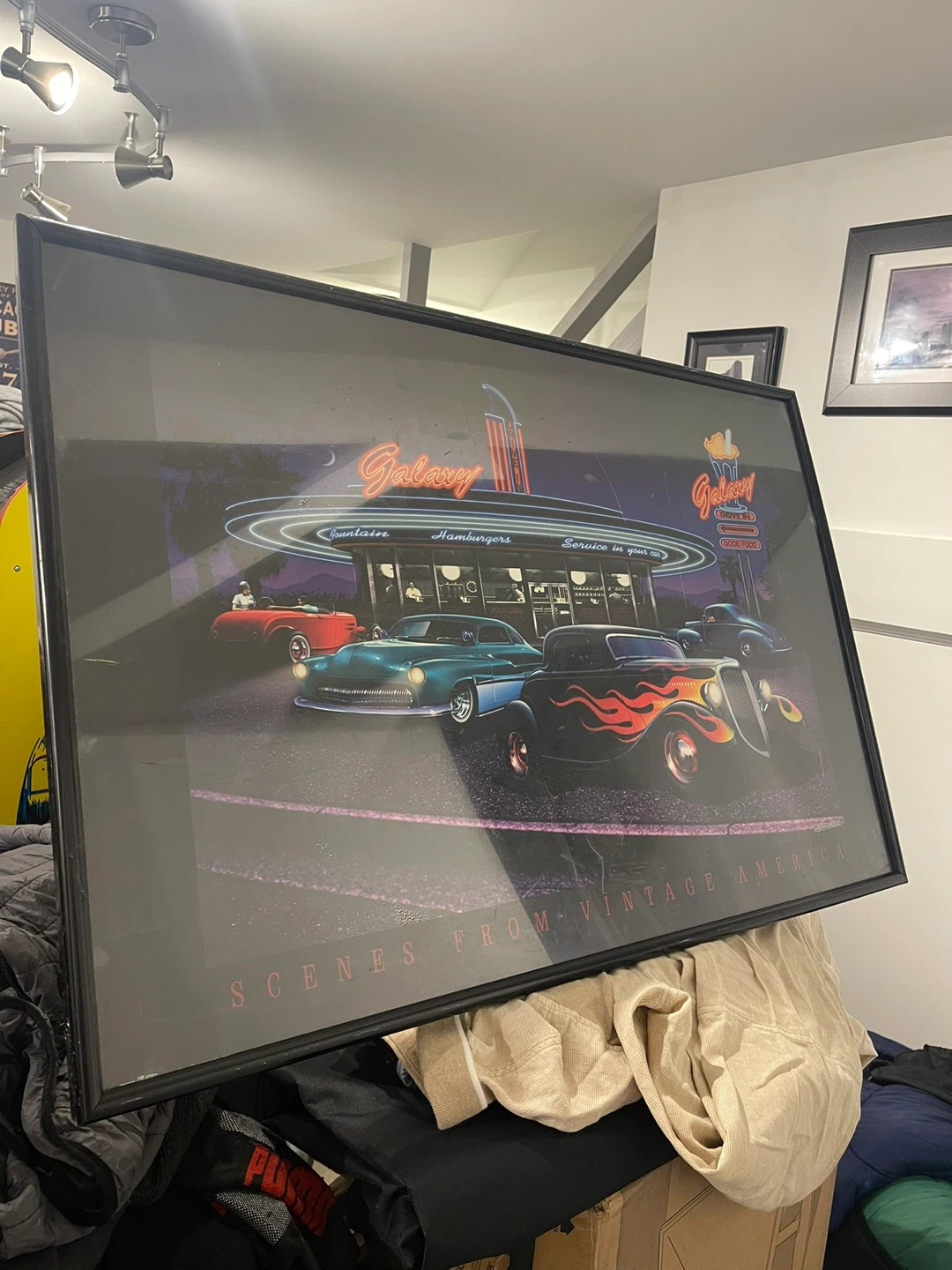 Galaxy Drive-In Vintage American Scene Framed Art - photo 2