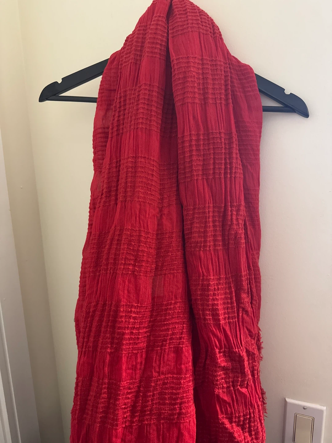 Red Textured Scarf