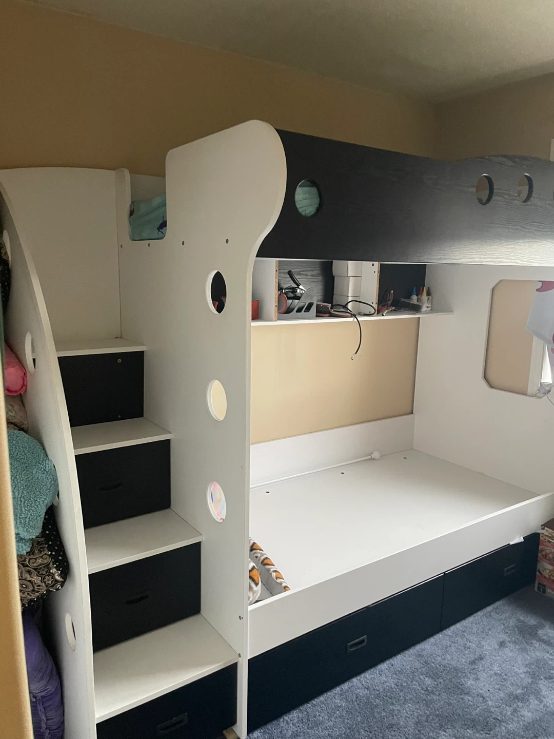 Twin Over Twin Bunk Bed with Storage