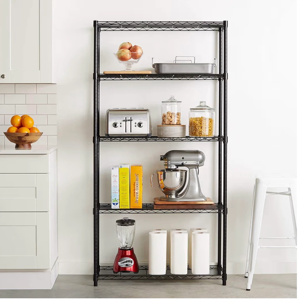 Black 5-Tier Wire Shelving Unit