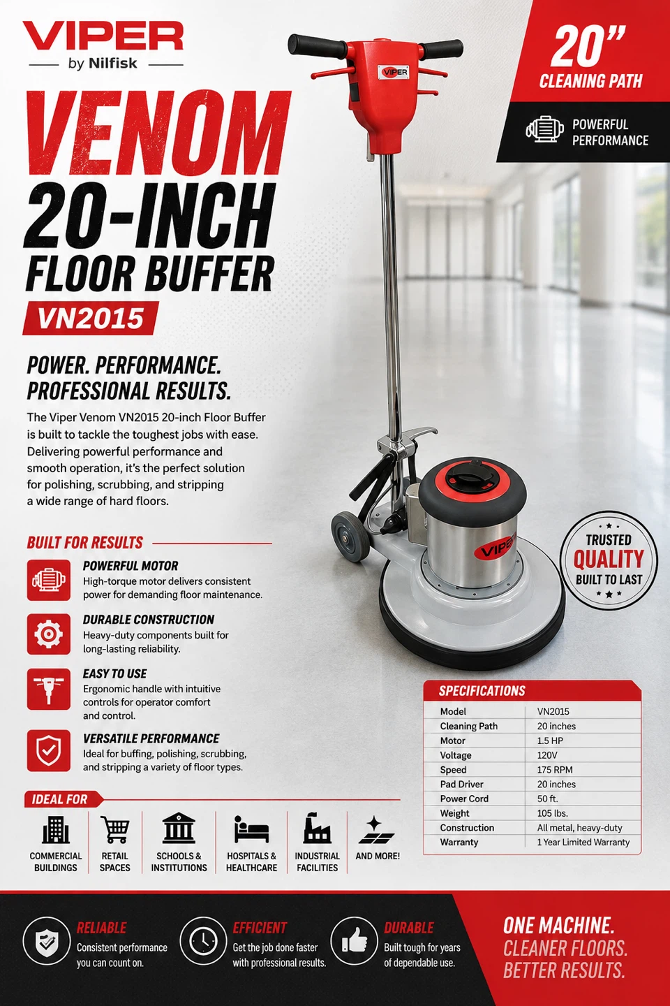Viper Venom VN2015 20-inch Floor Buffer