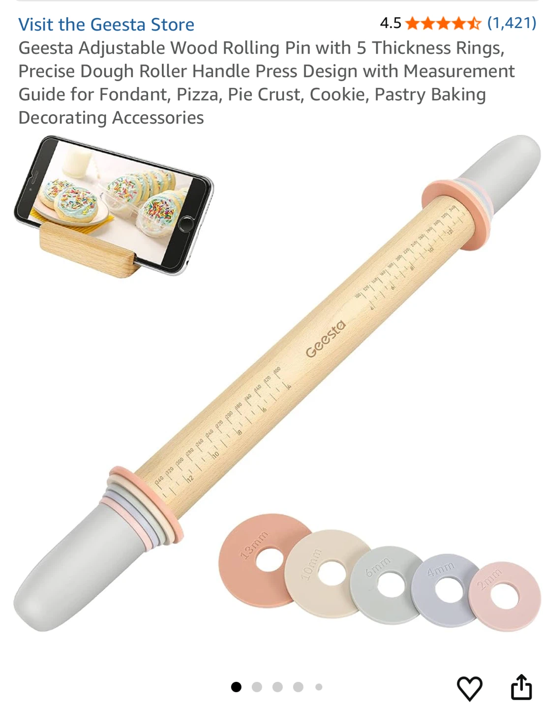 Adjustable wood rolling pin