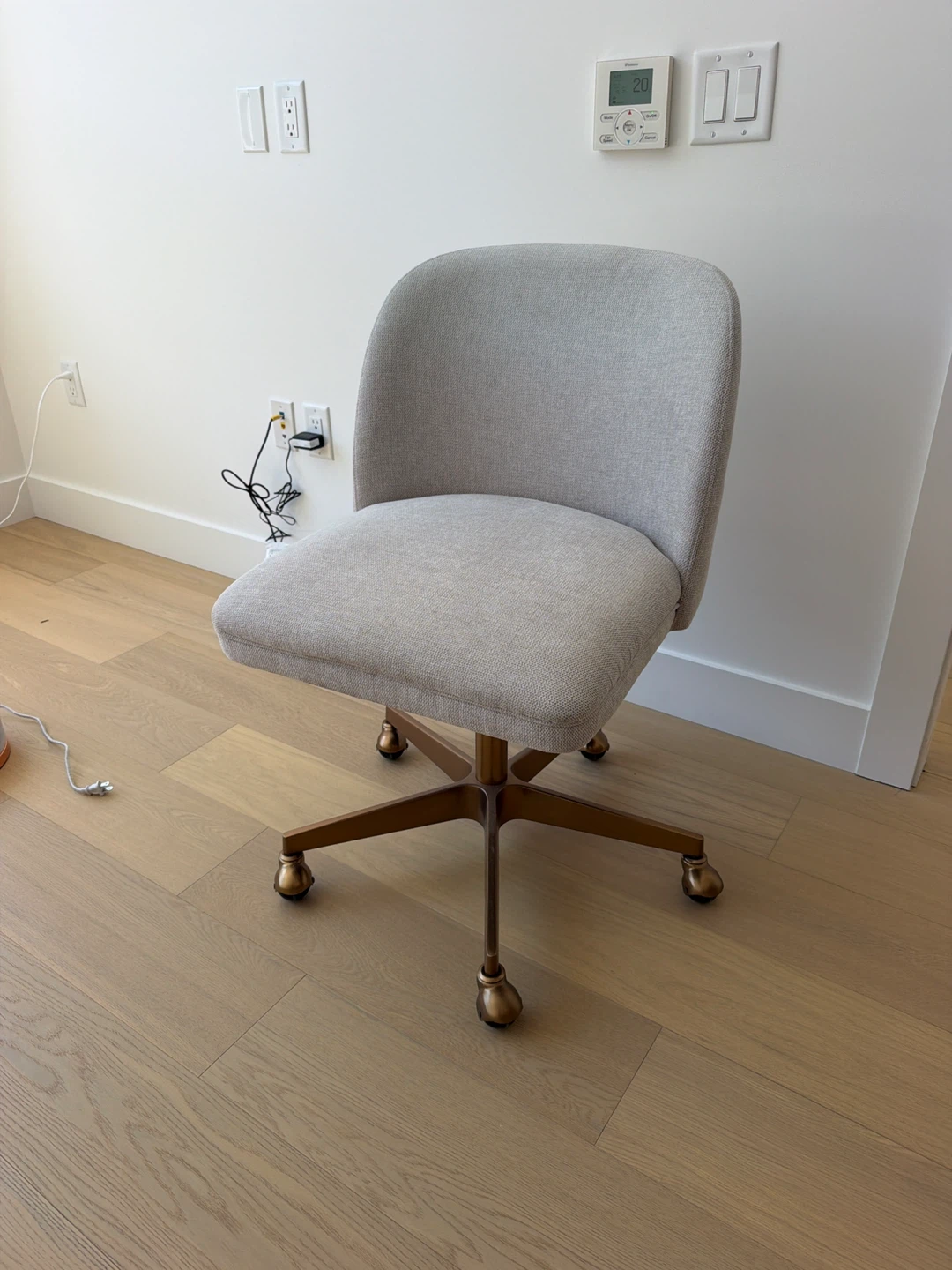 Kenna Office Chair- Belfast Oatmeal with Bronze Base - photo 2