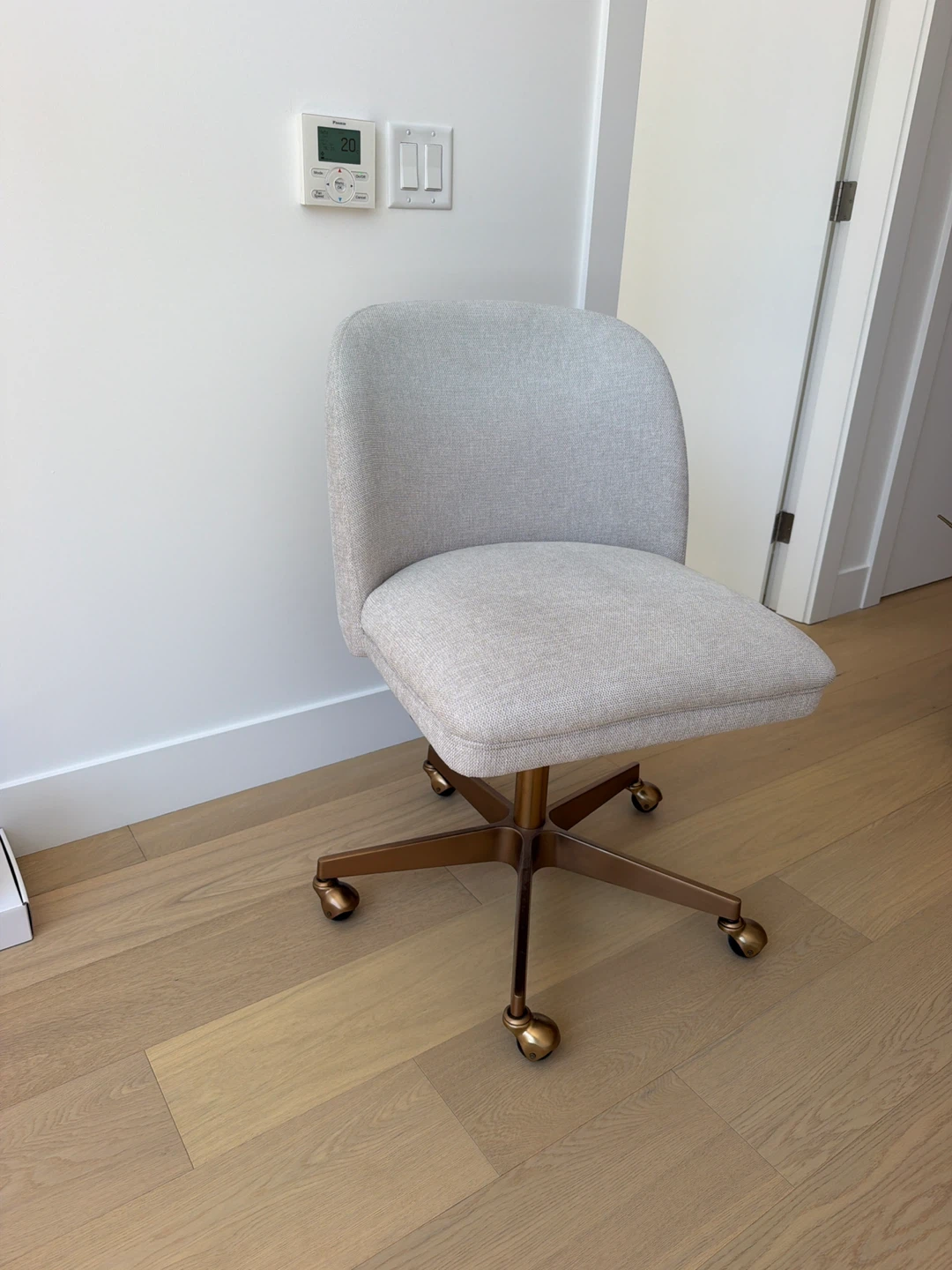 Kenna Office Chair- Belfast Oatmeal with Bronze Base - photo 3