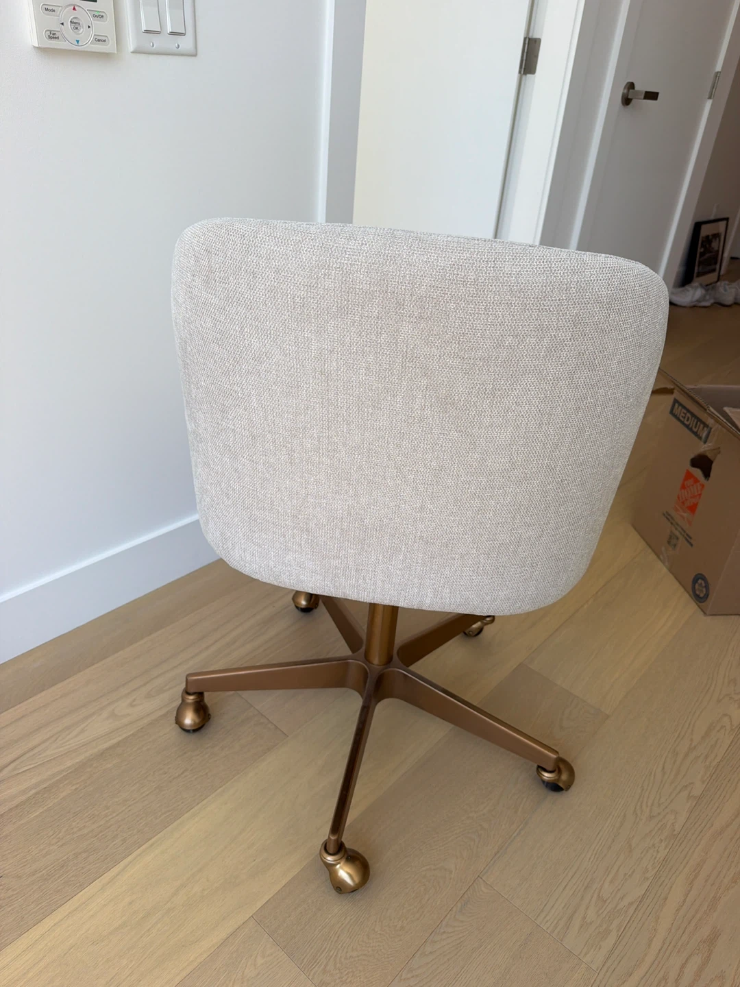 Kenna Office Chair- Belfast Oatmeal with Bronze Base - photo 5