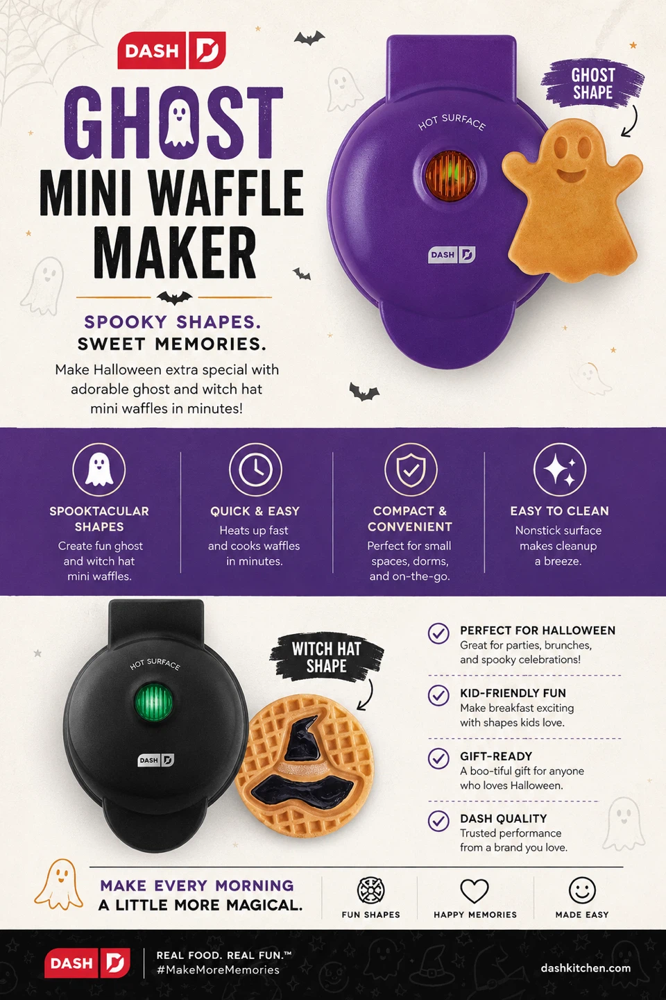 Dash Ghost Mini Waffle Maker