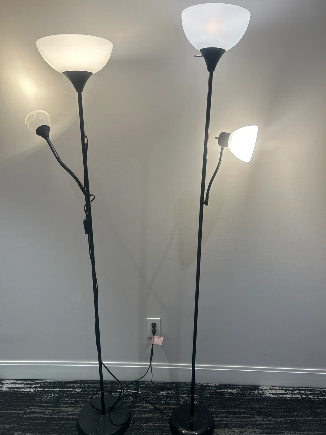 Black Dual Head Floor Lamp