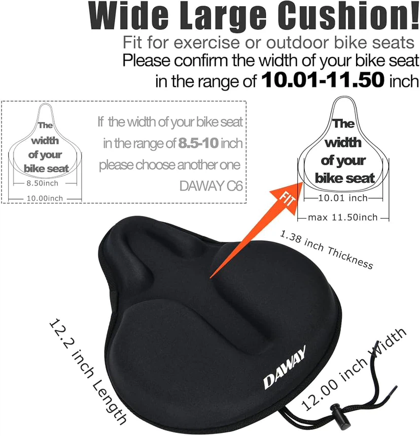 DAWAY High-Resiliency Memory Foam Bicycle Seat Cushion - photo 2