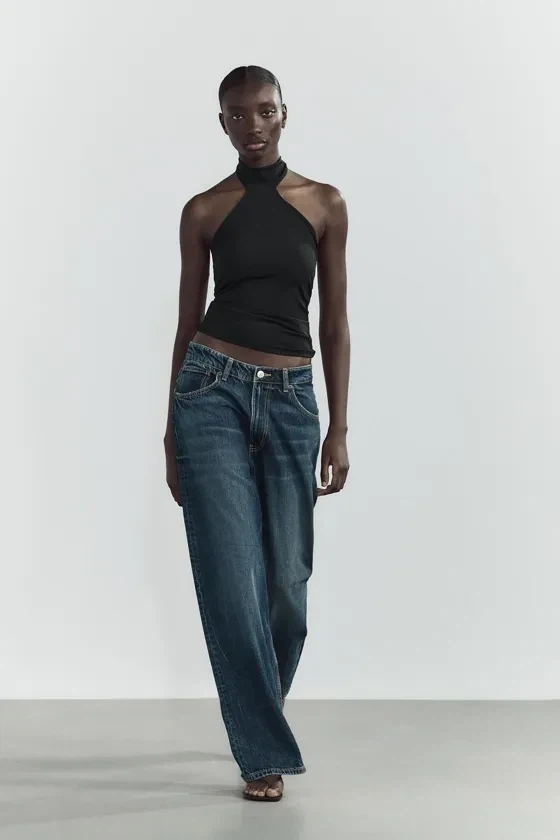 Black Halter Neck Tank Top Zara NWT fits m
