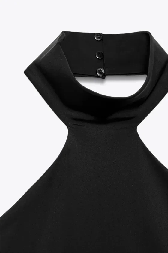 Black Halter Neck Tank Top Zara NWT fits m - photo 2