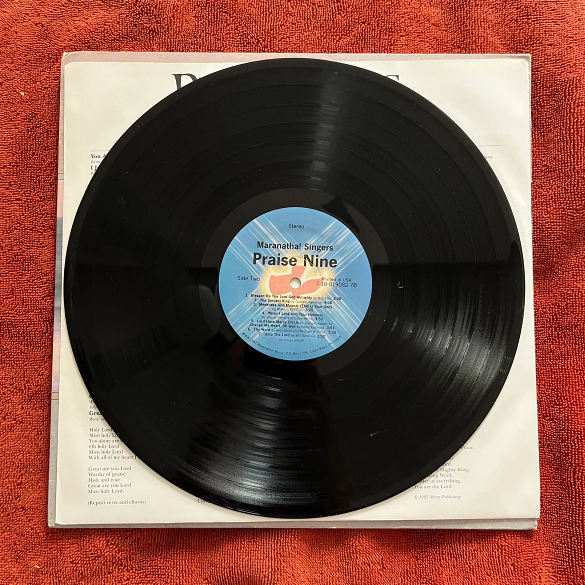 Praise Nine The Maranatha! Singers Vinyl Record - photo 2
