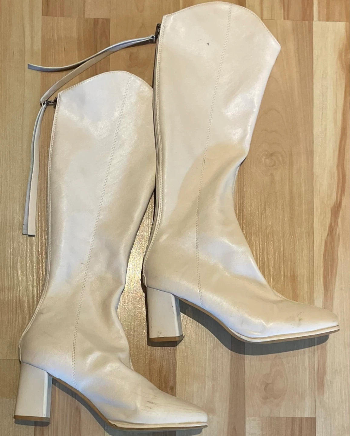 Cream Knee-High Cowboy/Cowgirl Boots - photo 2